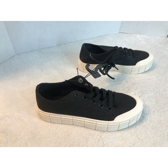 🌻3for$25 No Boundaries Low Chunky Lug Sneakers Wmns Sz 7 Black Fashion Slip-Ons - Picture 2 of 10